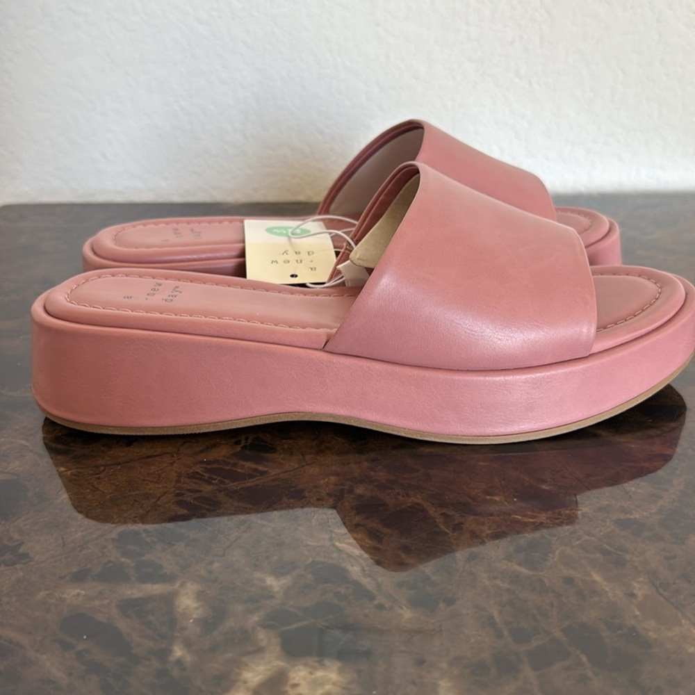 NEW! Carlita Wedge Platform Slide Sandals - A New Day, Pink. Size 8.5 - Picture 5 of 8